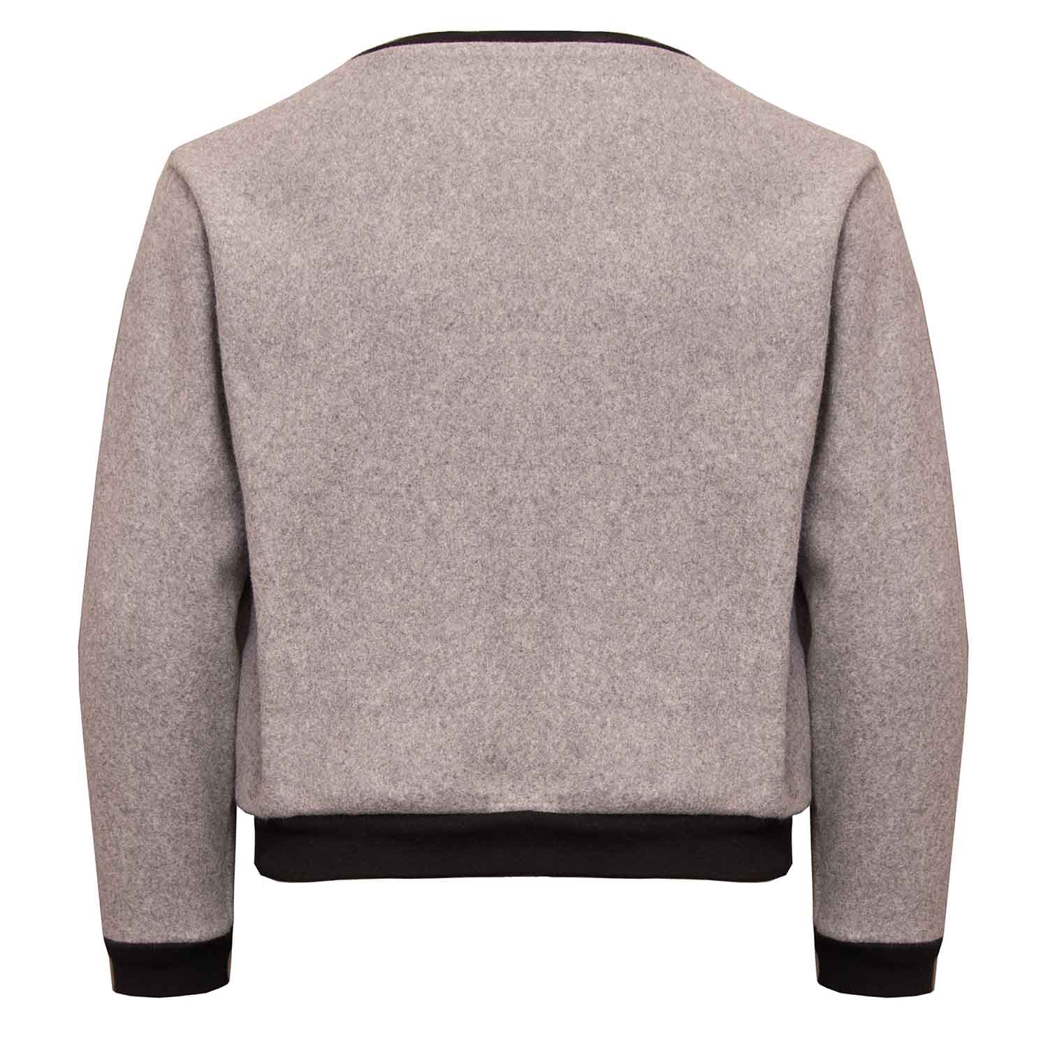 Grey Fleece Sweatshirt with Dragon Appliqué-2