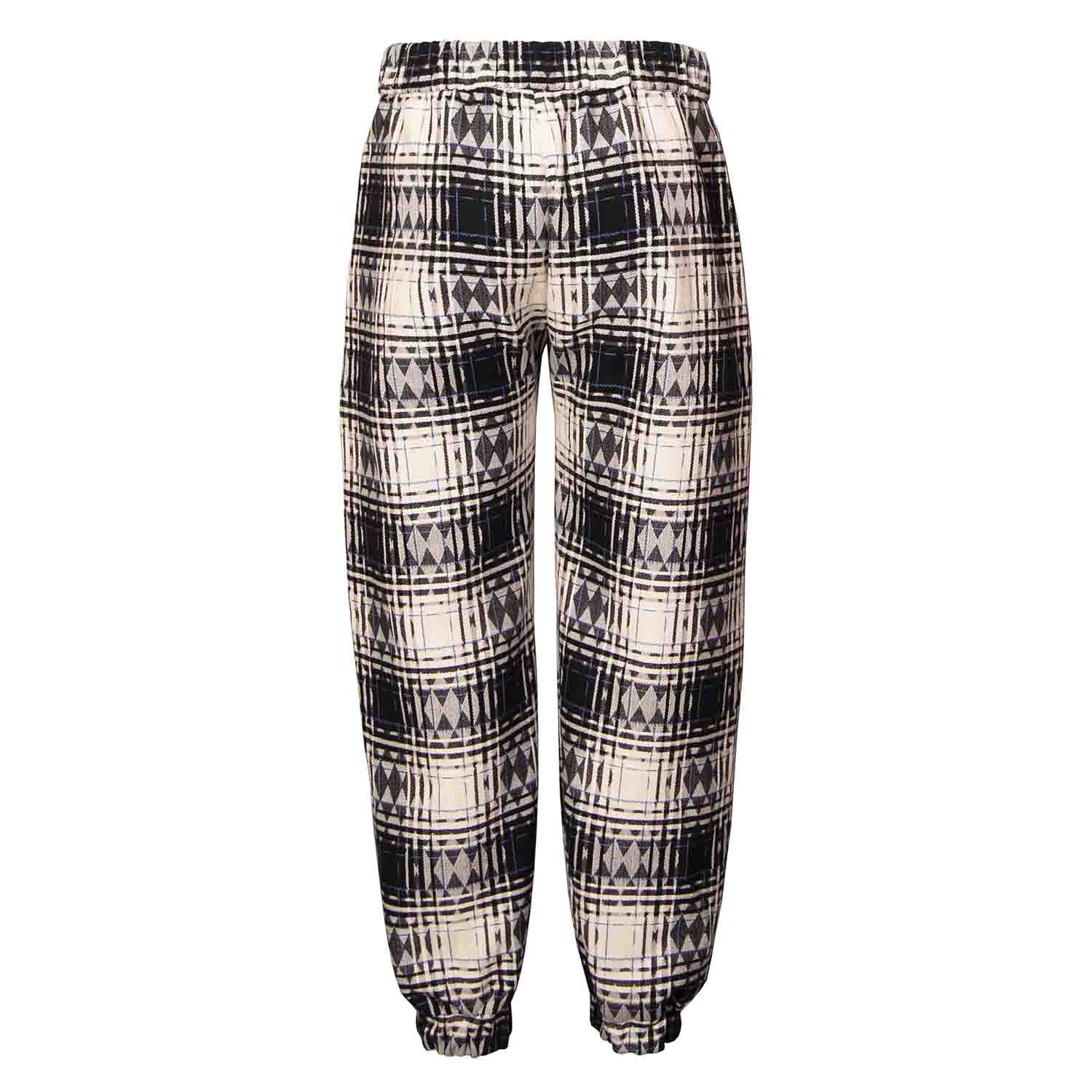 Kids Pants in Black & White Tartan-3