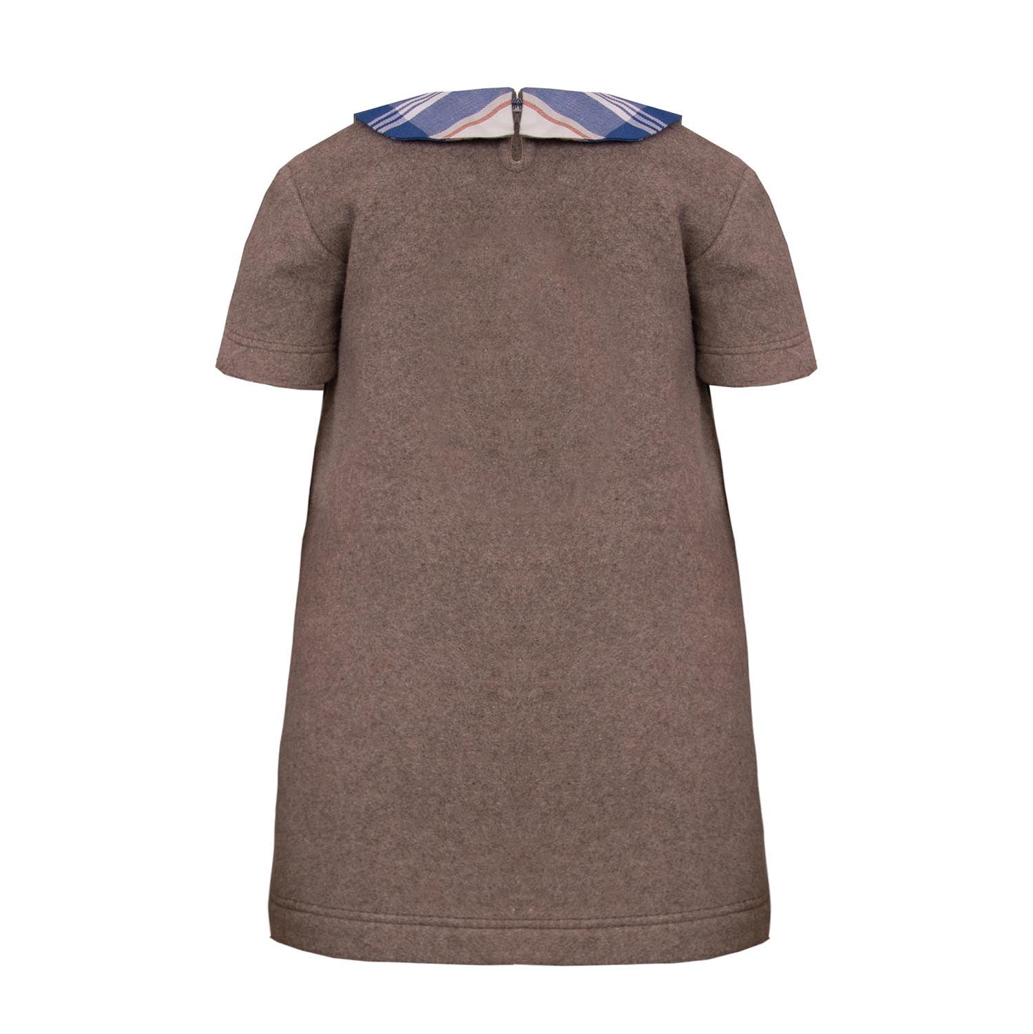 Beige Cotton Fleece Baby Dress-1