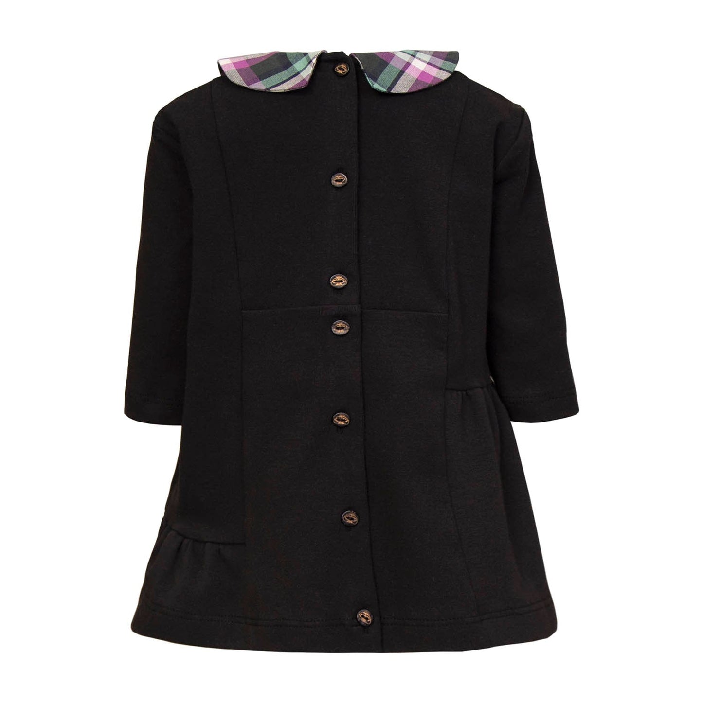 Black Baby Dress with Tartan Detail-2