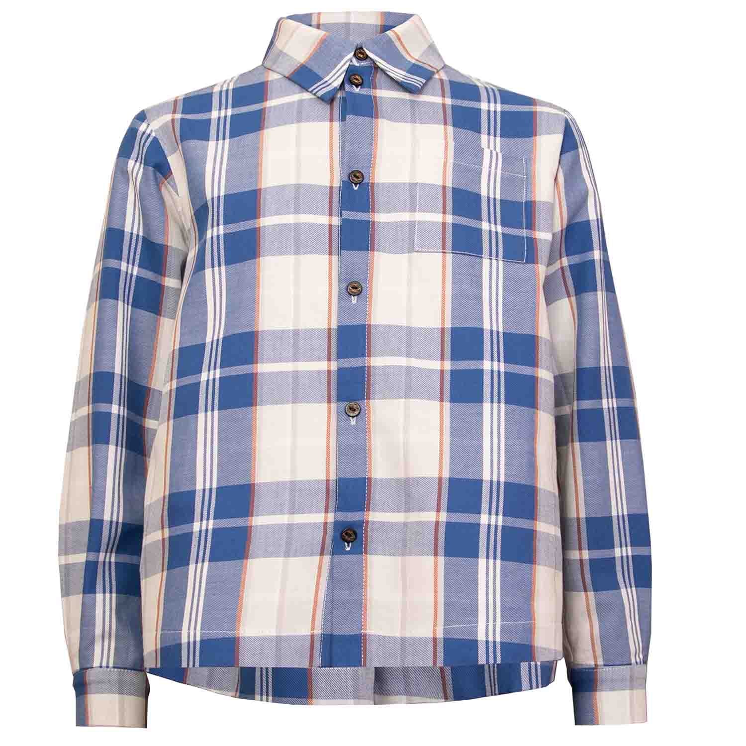 Kids Blue Plaid Shirt-0