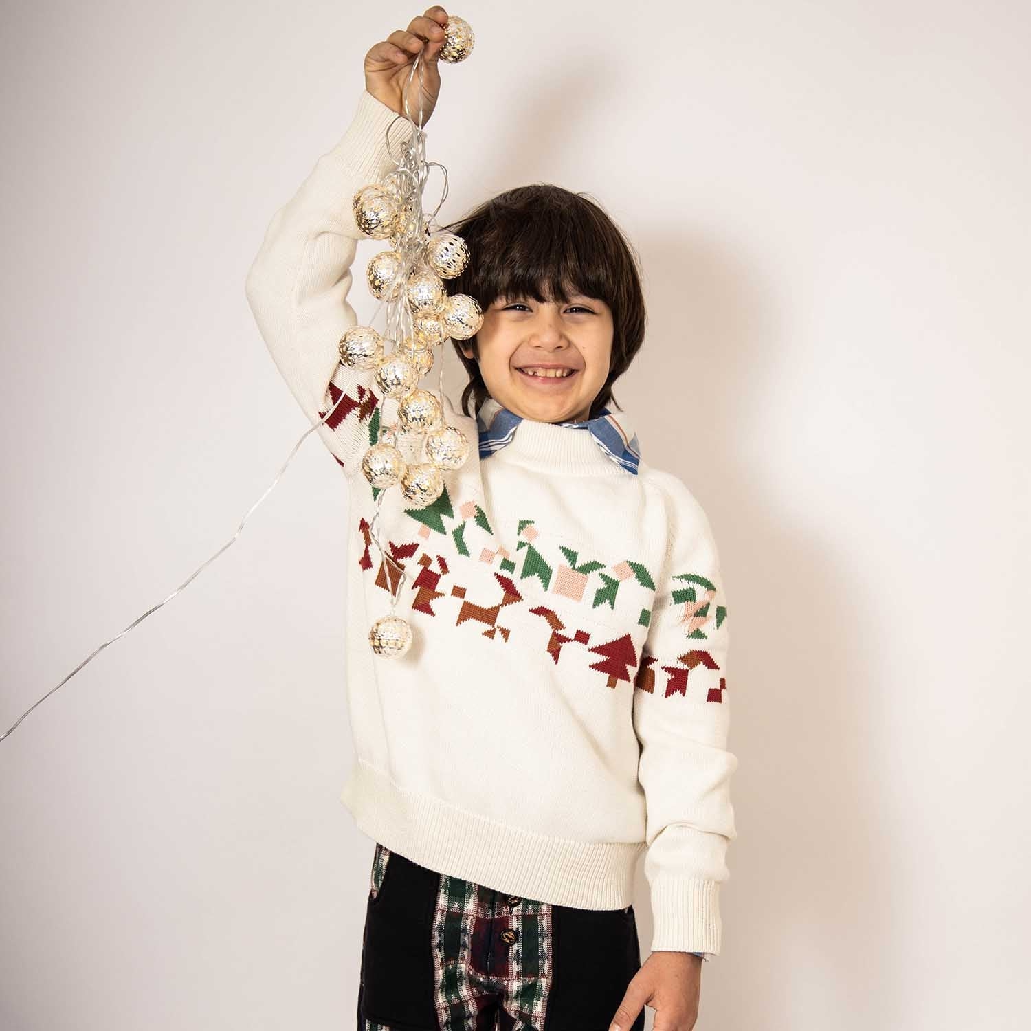White Christmas Sweater for Kids with Gifts Motiv-2