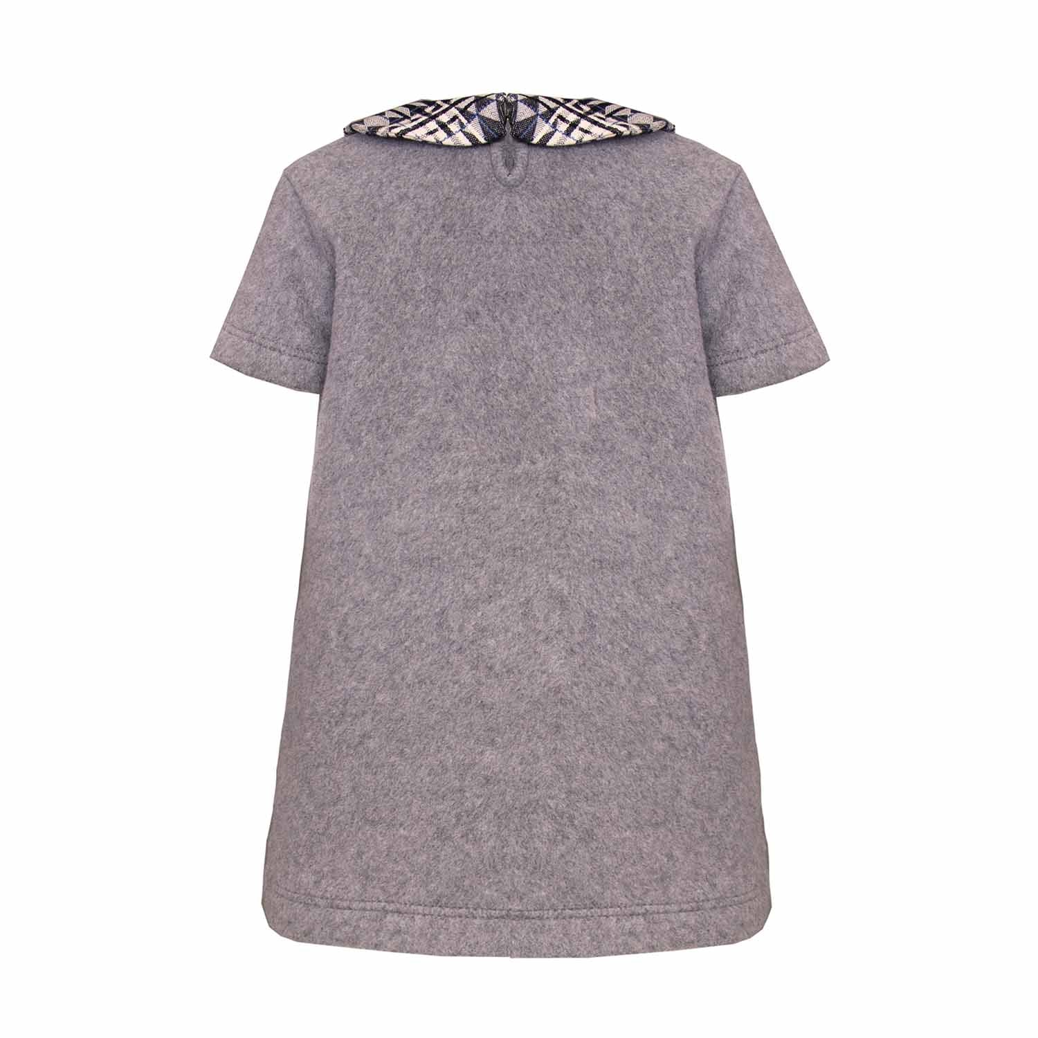 Grey Cotton Fleece Baby Dress-1