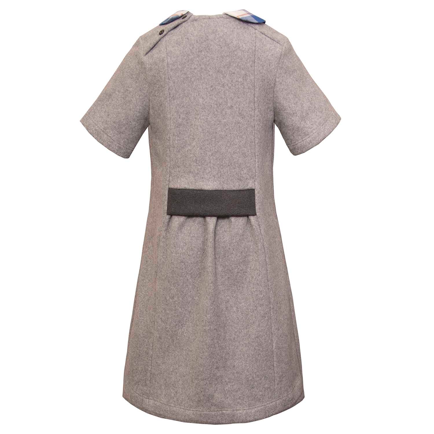 Kids Grey Fleece A-Line Dress-2