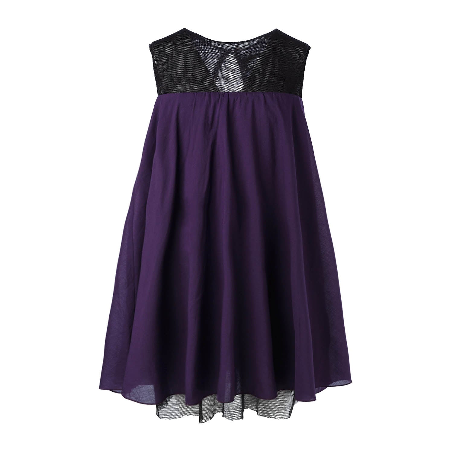 Purple Babydoll Dress with Mesh Lining-0