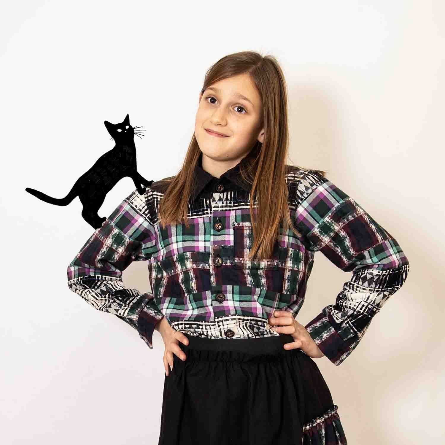 Mixed Tartan Plaid Shirt-3