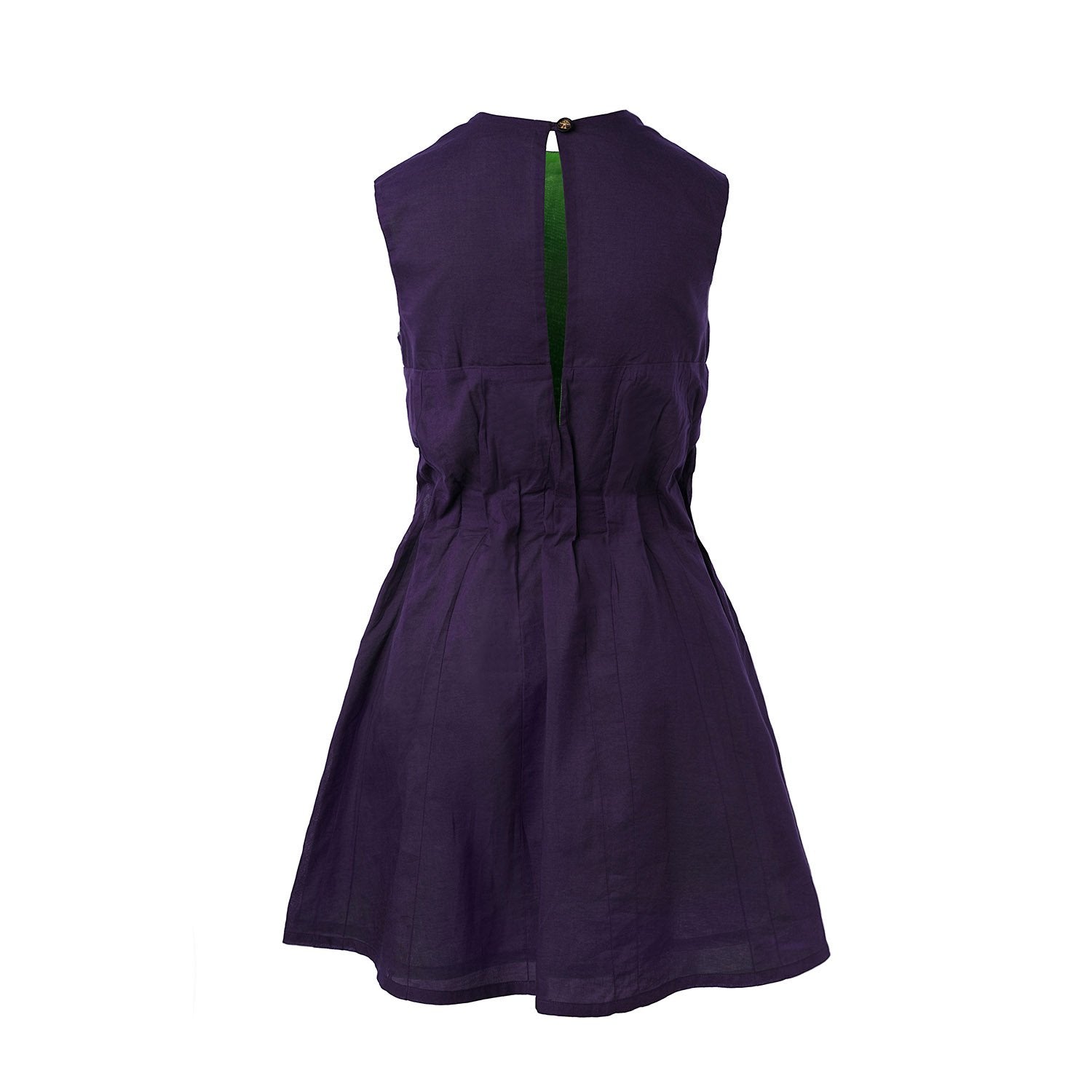 Purple Summer Dress with Pleats-3