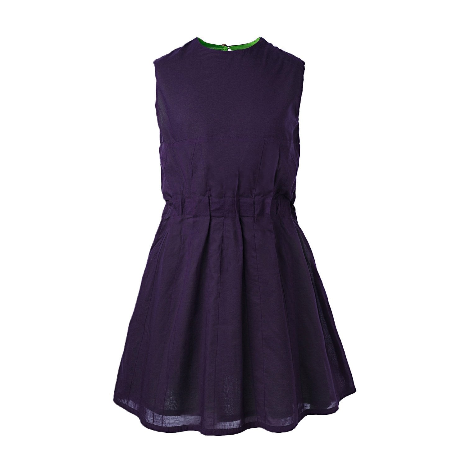 Purple Summer Dress with Pleats-0