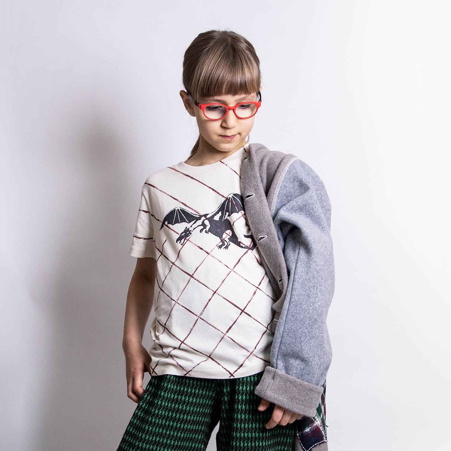 Hand-Painted Off-White T-Shirt with Dragon Limited Edition-1