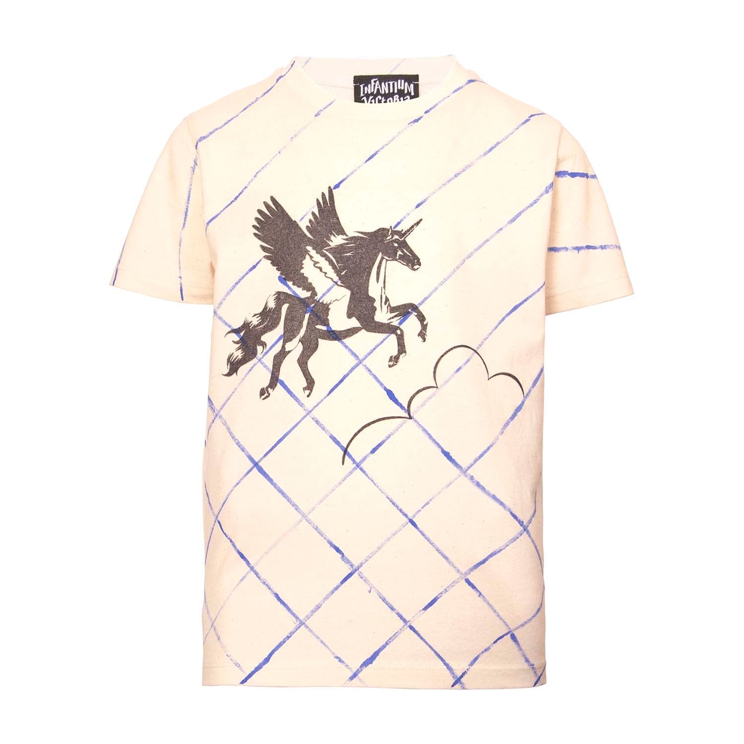 Hand-Painted Off-White T-Shirt with Unicorn Limited Edition-0