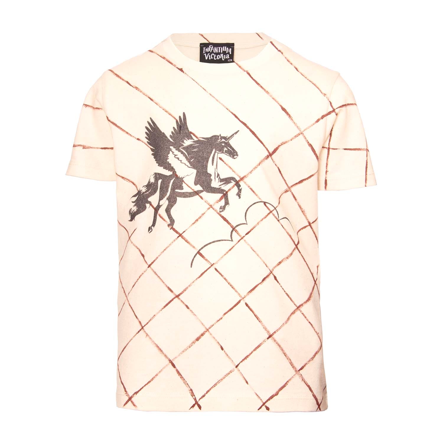 Hand-Painted Off-White T-Shirt with Unicorn-0