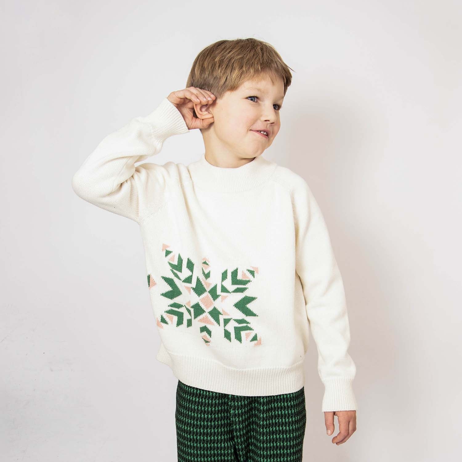 Organic Cotton Christmas Sweater Snowflake-1