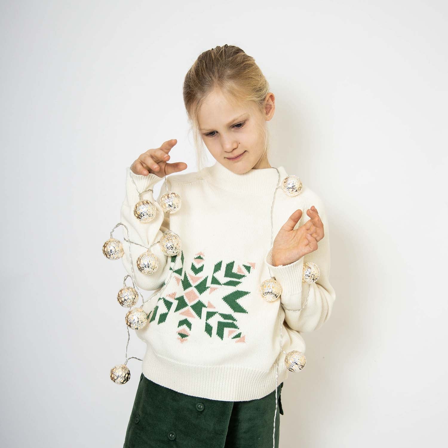 Organic Cotton Christmas Sweater Snowflake-2