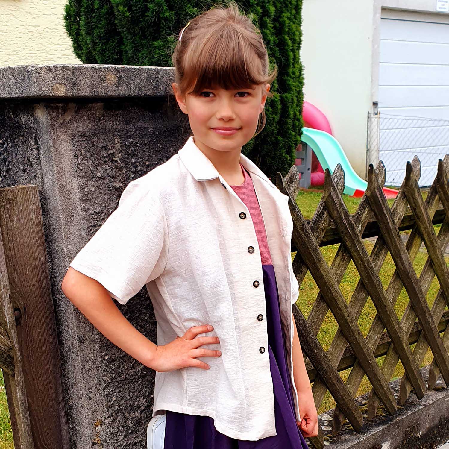 Kids Shirt in Cream Weganool Vegan Cashmere-1