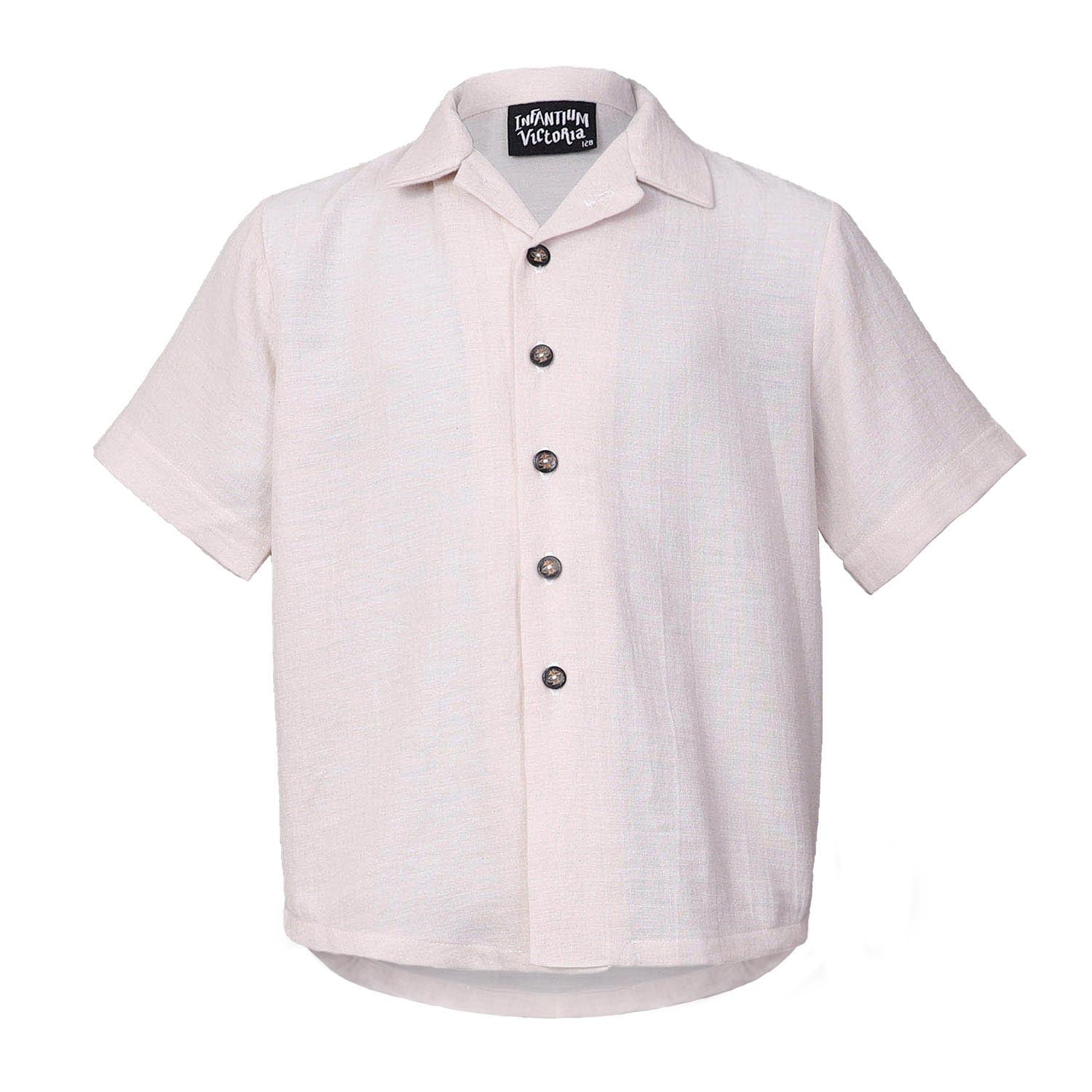 Kids Shirt in Cream Weganool Vegan Cashmere-0