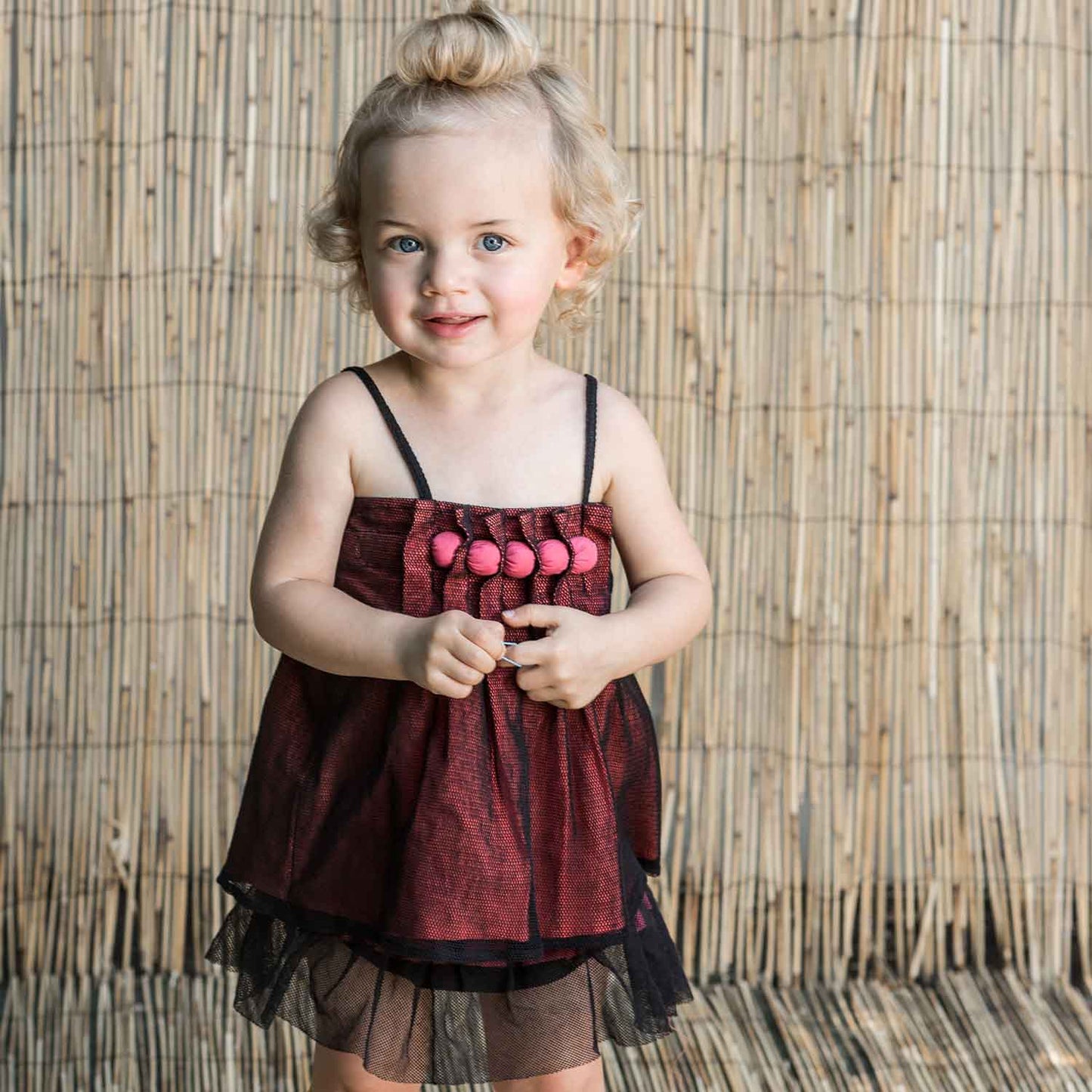 Girls Camisole Top with Cotton Beads and Tulle-2