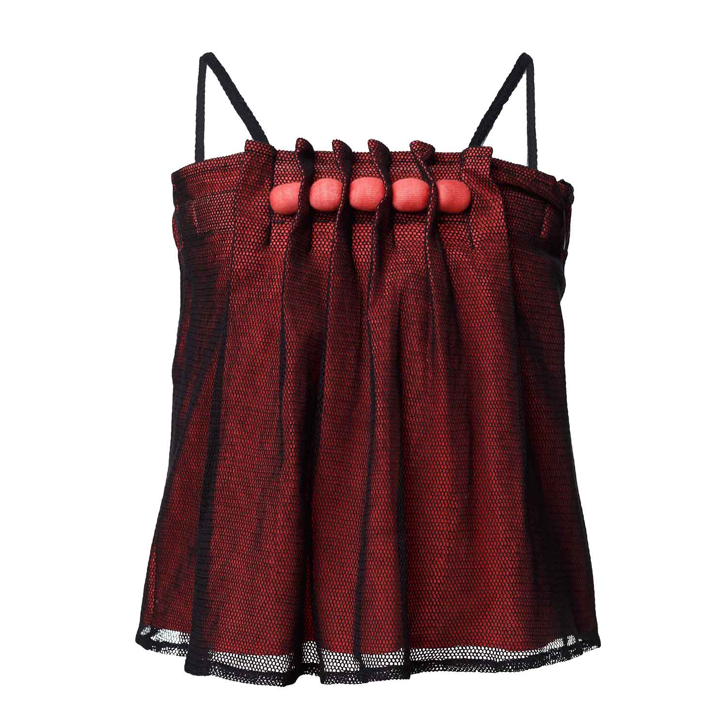 Girls Camisole Top with Cotton Beads and Tulle-0