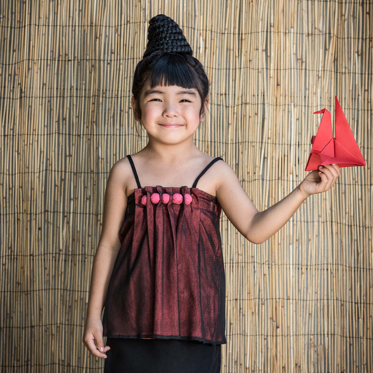 Girls Camisole Top with Cotton Beads and Tulle-1