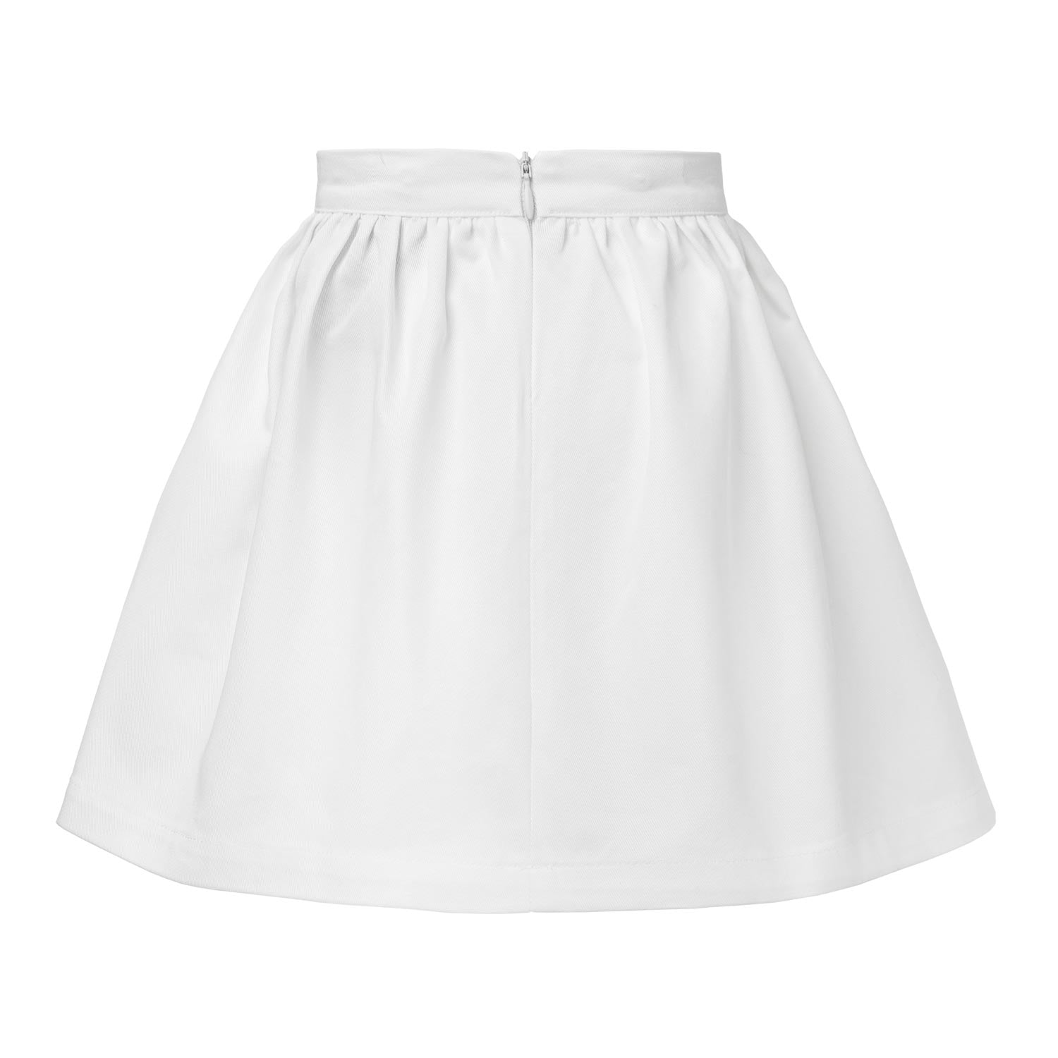 White Gabardine Cotton Skirt-2