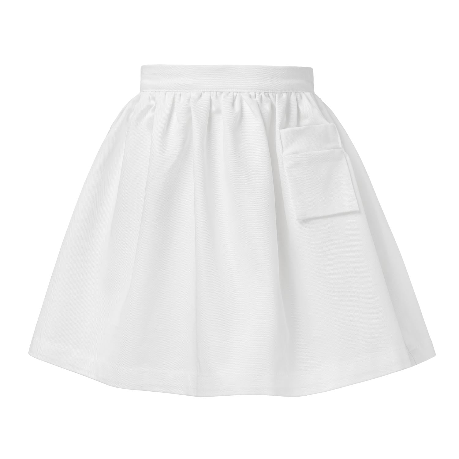 White Gabardine Cotton Skirt-0