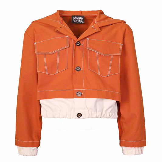 Orange Bomber Jacket for Kids-0