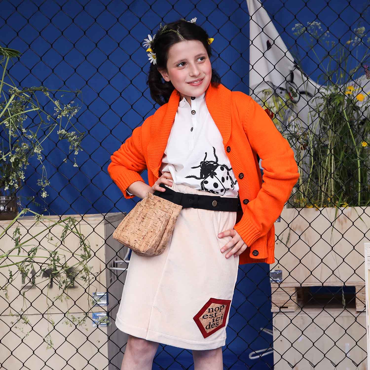 Orange Girls and Boys Cardigan-2