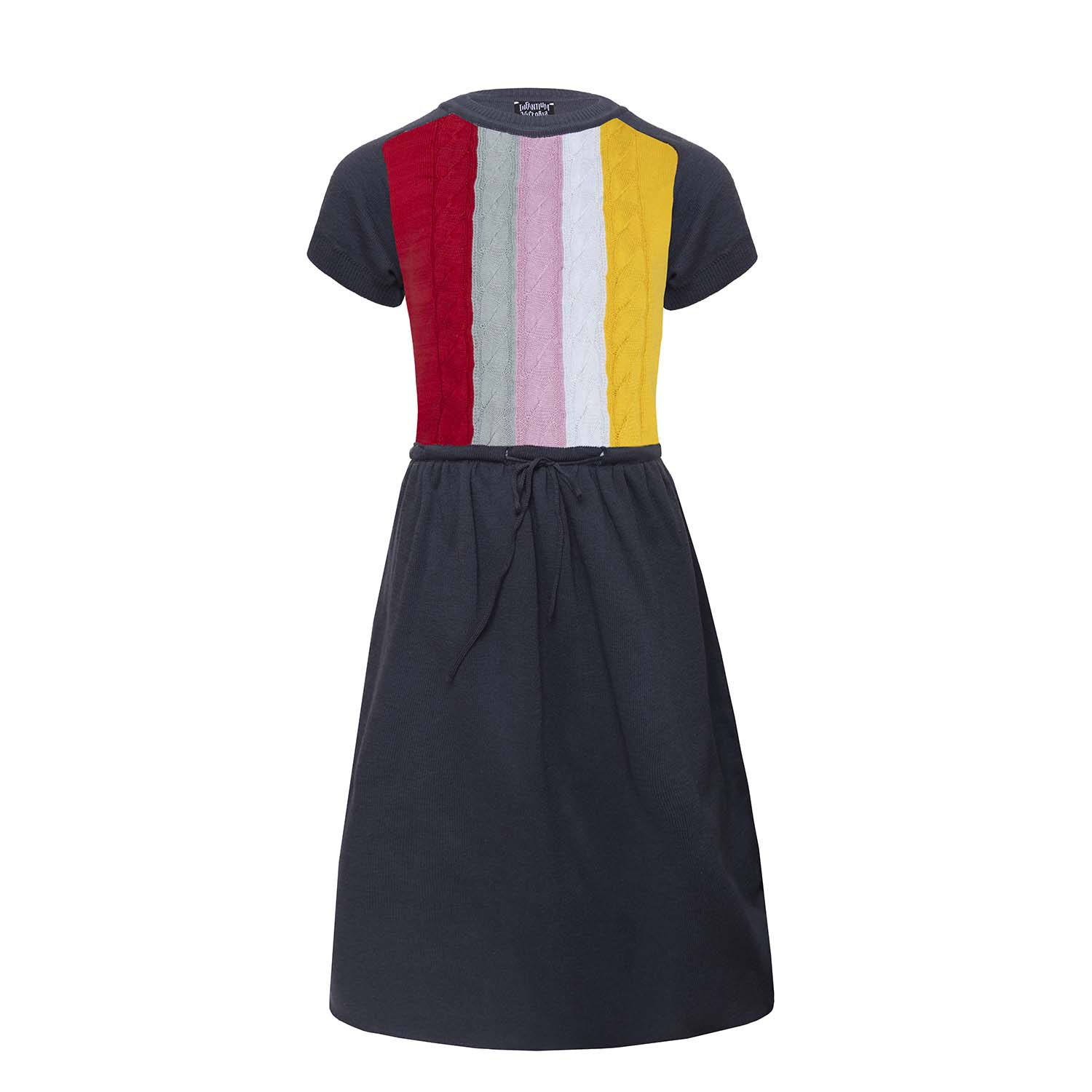 Grey Cable Knit Dress for Girls-0