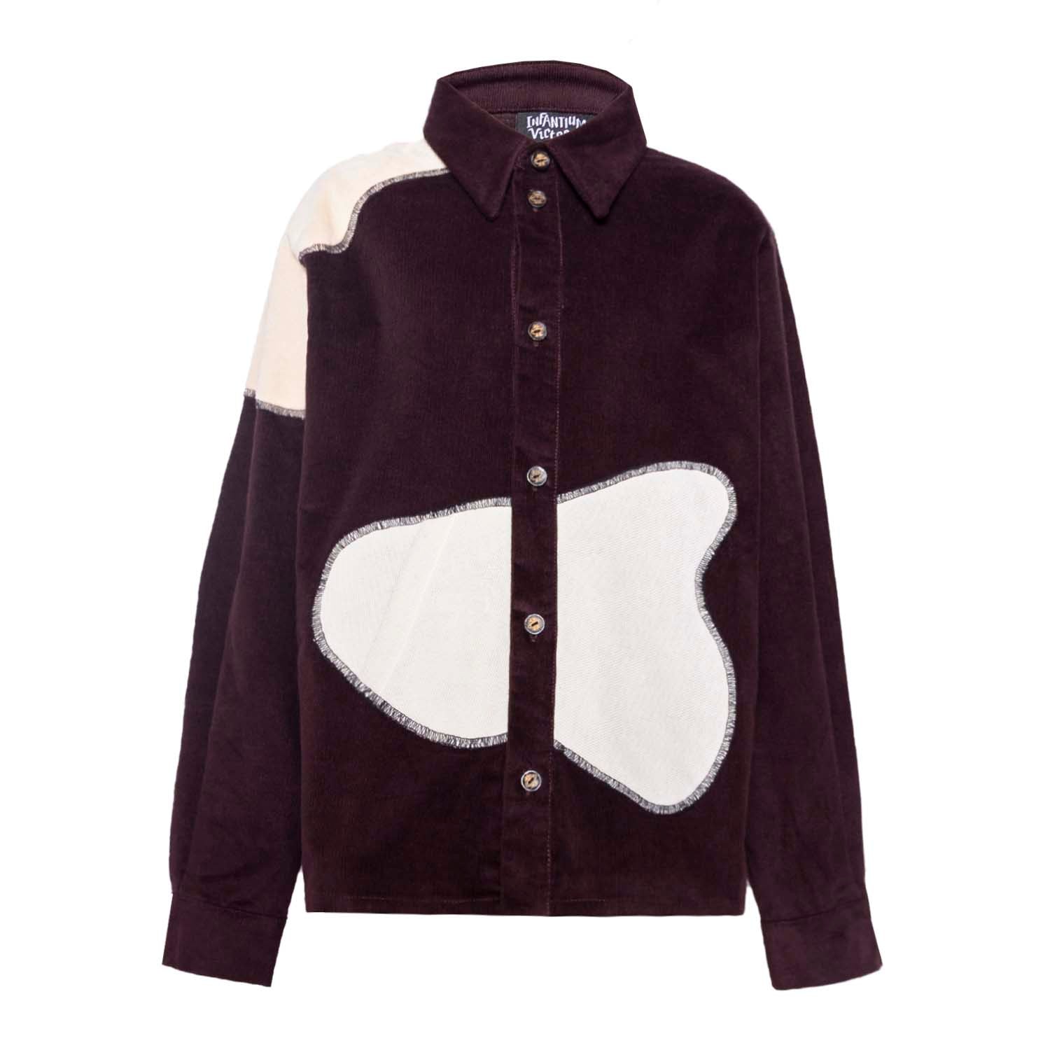 Velvet Kids Shirt in Aubergine-0