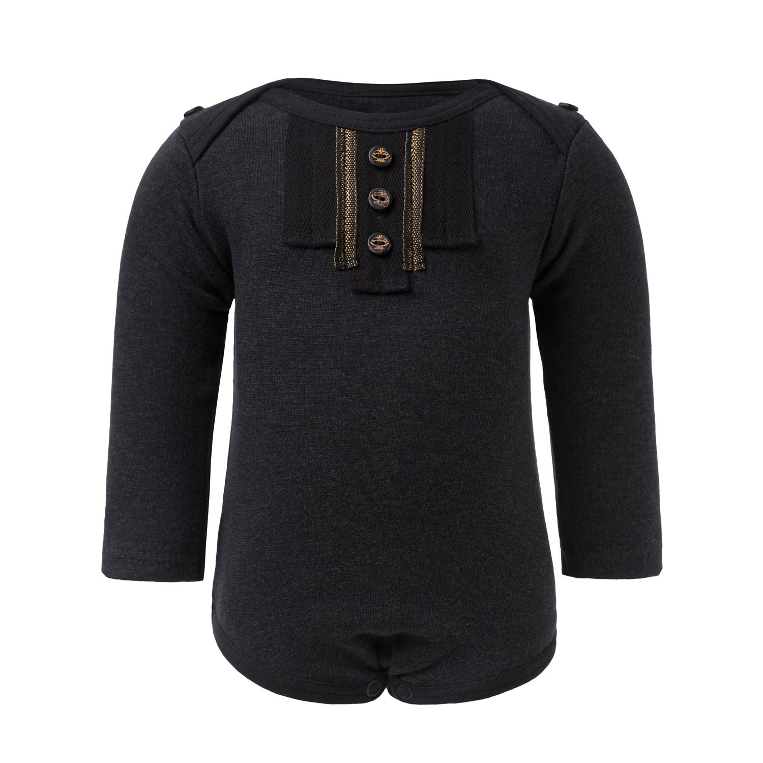 Black Onesie with Golden Trim-0