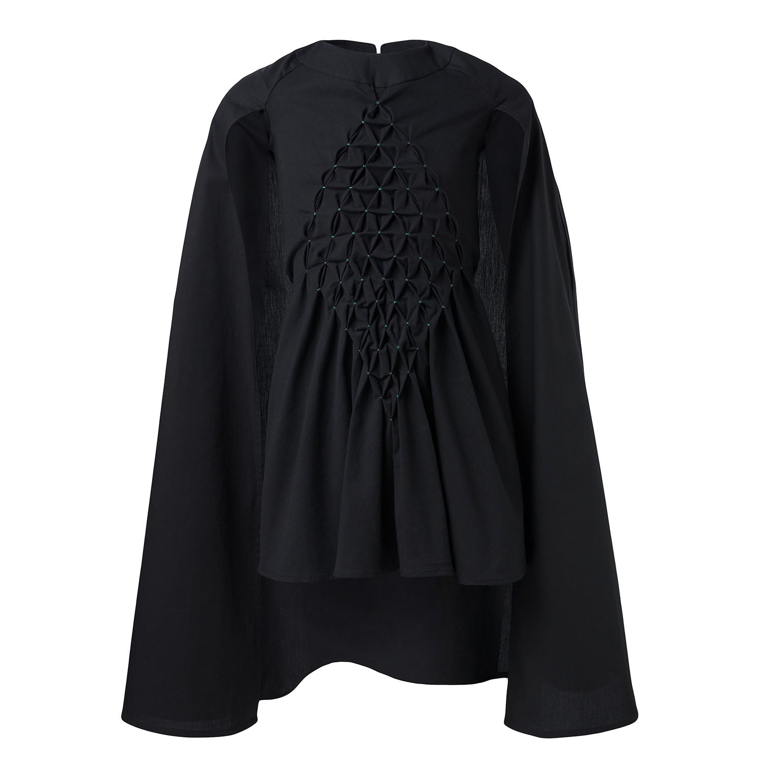 Black Cape Gown with Hand Smock-0