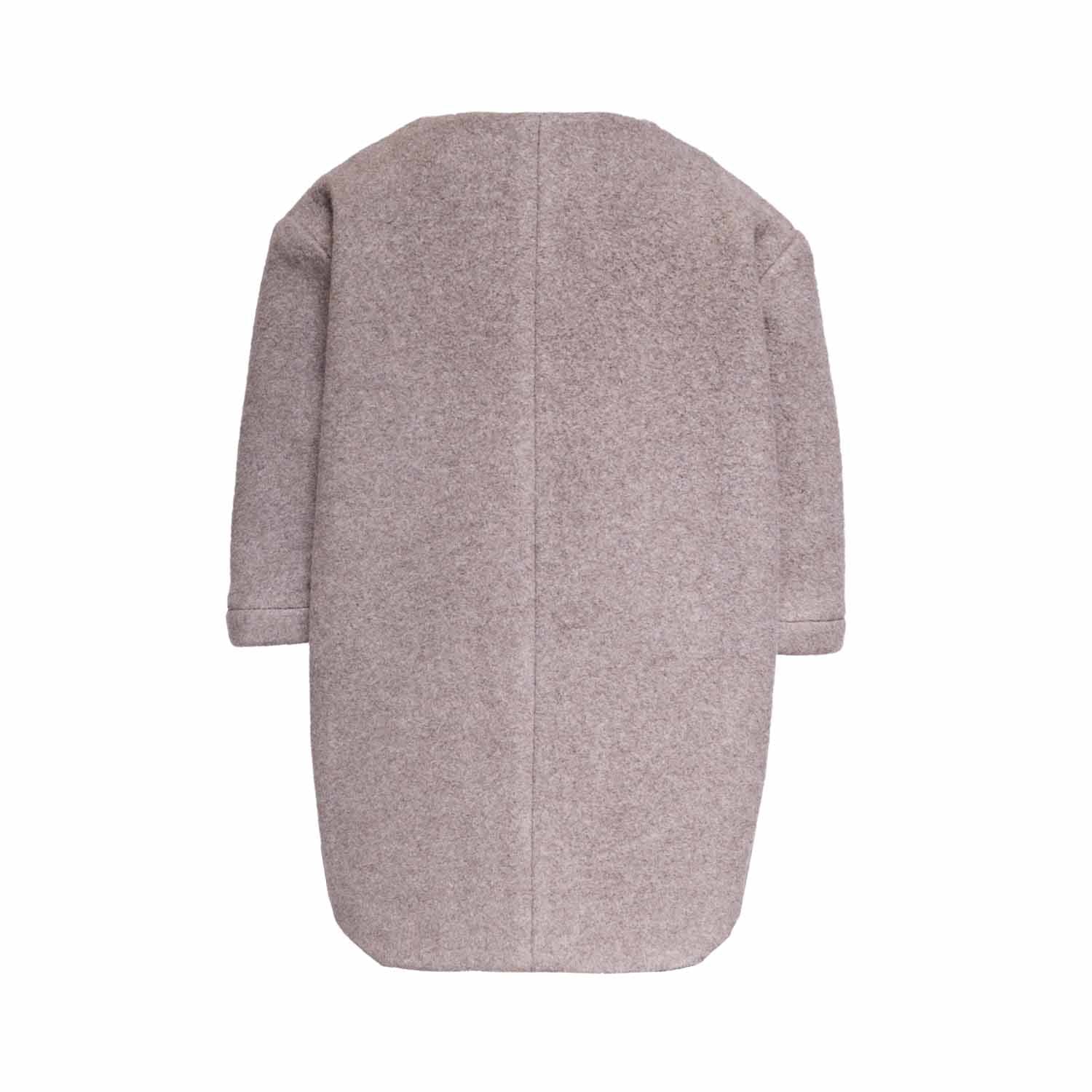 Beige Cotton Fleece Hoodie for Baby-2