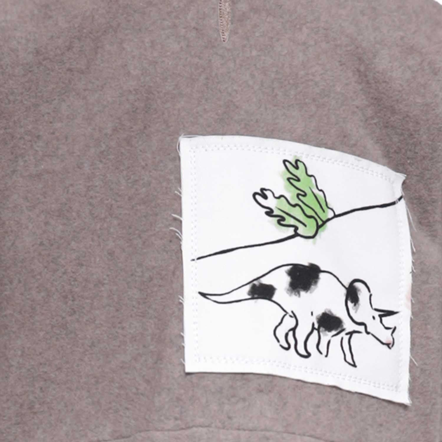 Beige Cotton Fleece Hoodie for Baby-1