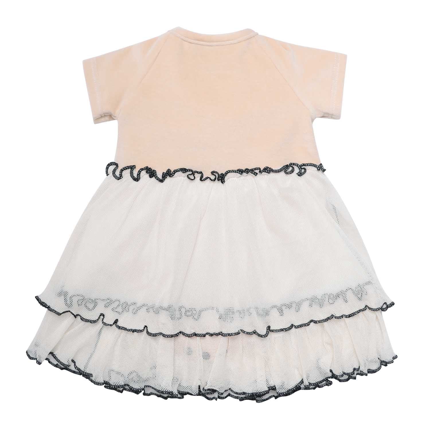 Baby Girl Tulle Dress in Beige-3