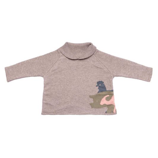 Beige Knitted Sweater for Baby-0