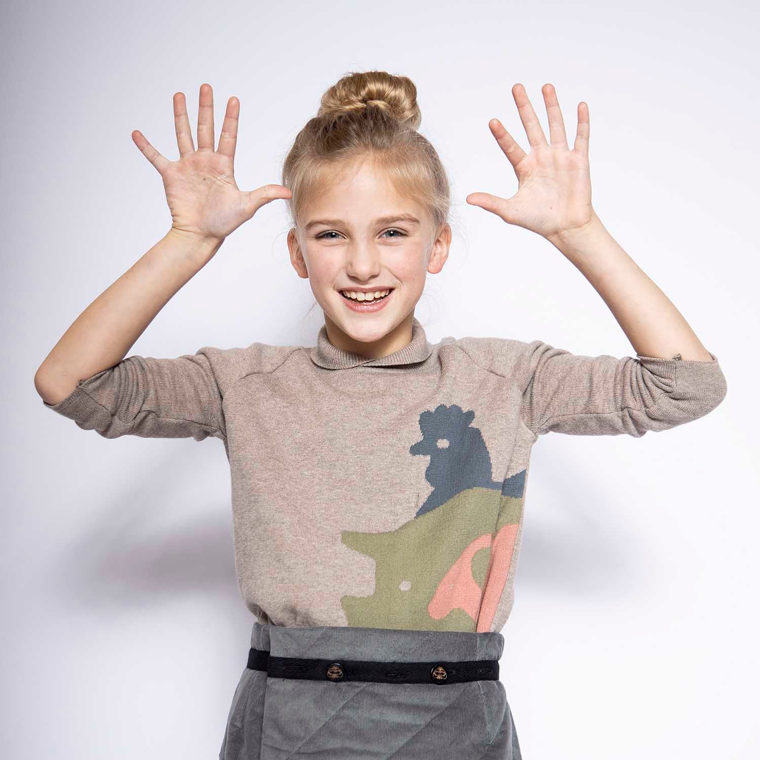 Beige Knitted Kids Sweater-1