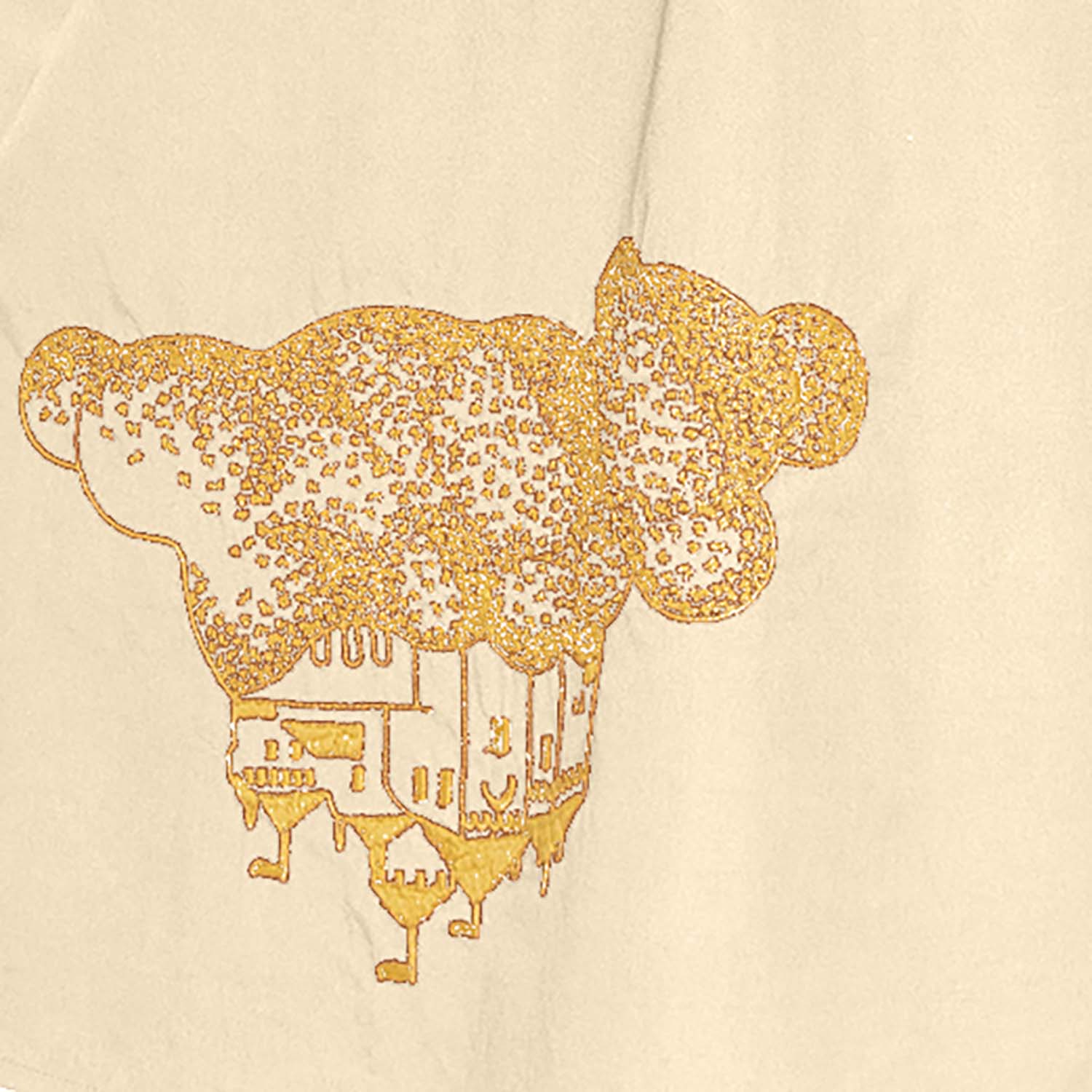 Girls Summer Dress with Golden Castle Hand Embroidery-2