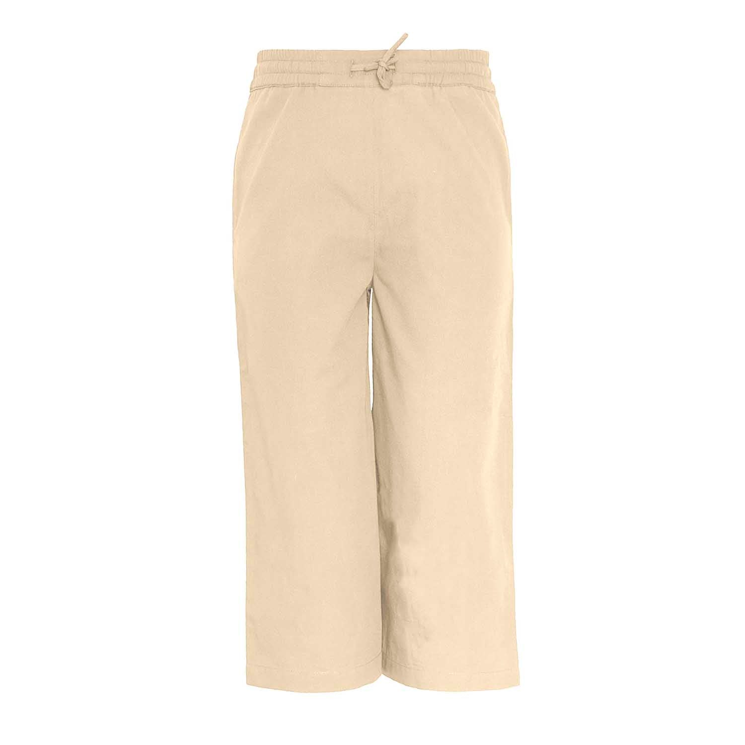 Beige Cotton Pants-0