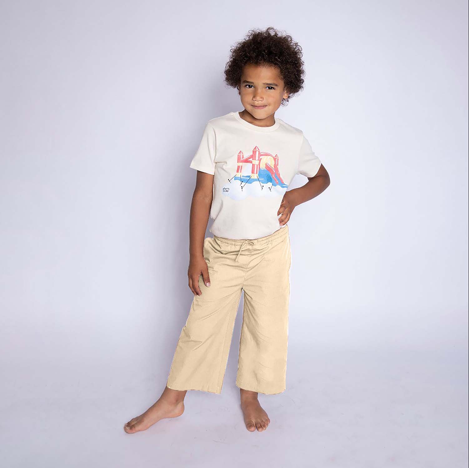 Beige Cotton Pants-1