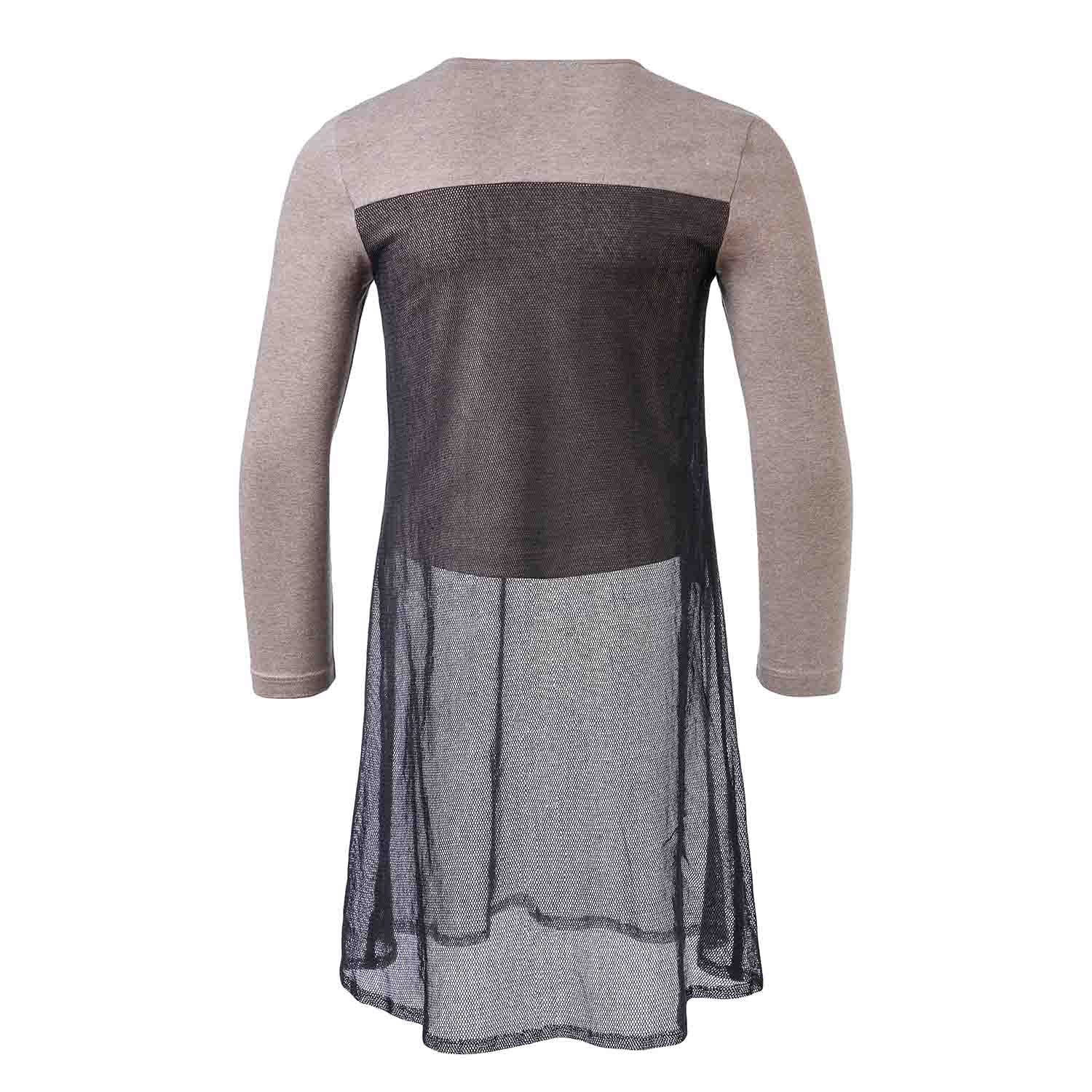 Kids Beige Top with Mesh-2