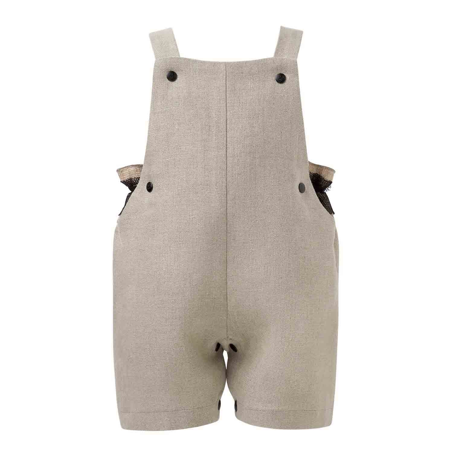 Baby Playsuit in Linen-0