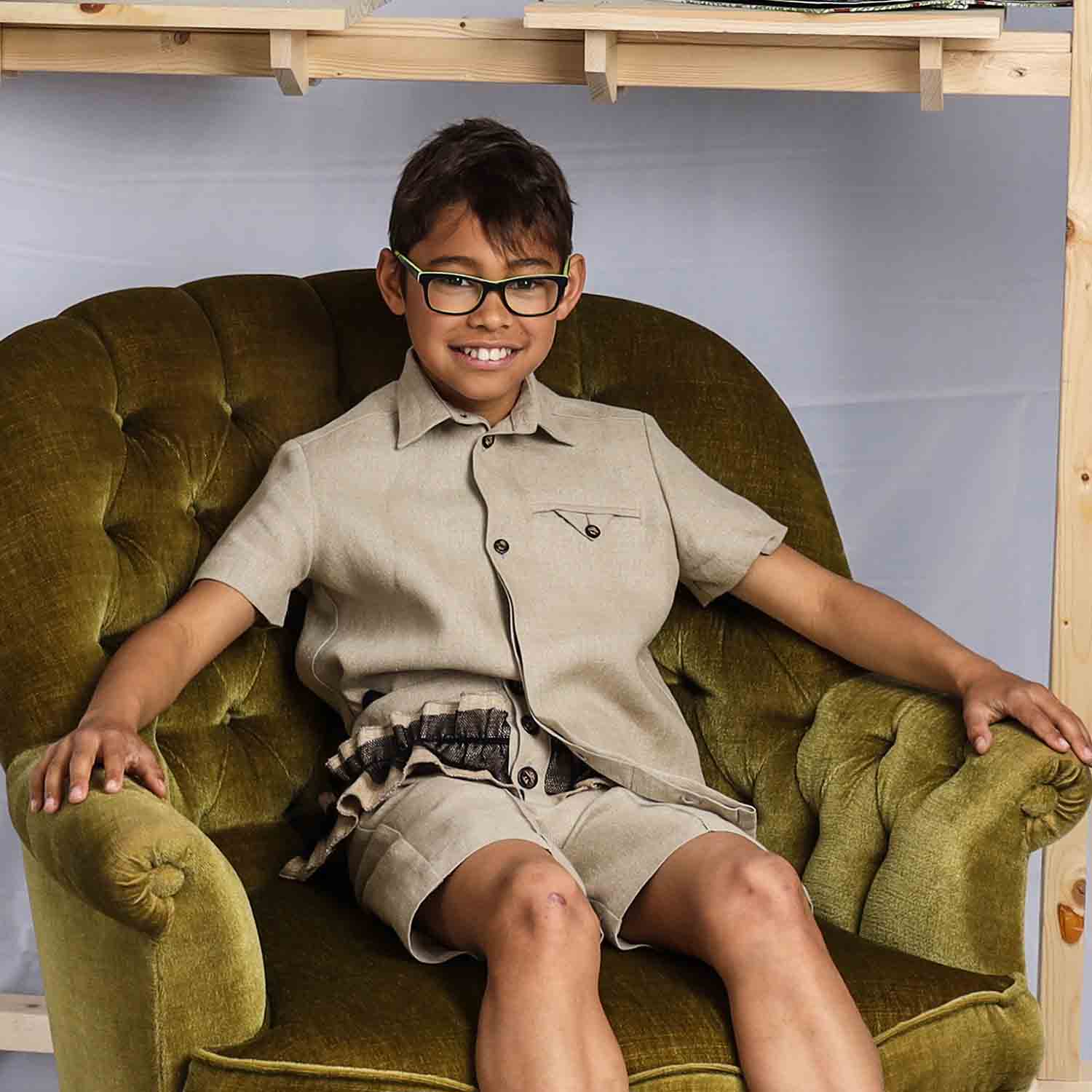 Linen Dress Shirt for Kids-3