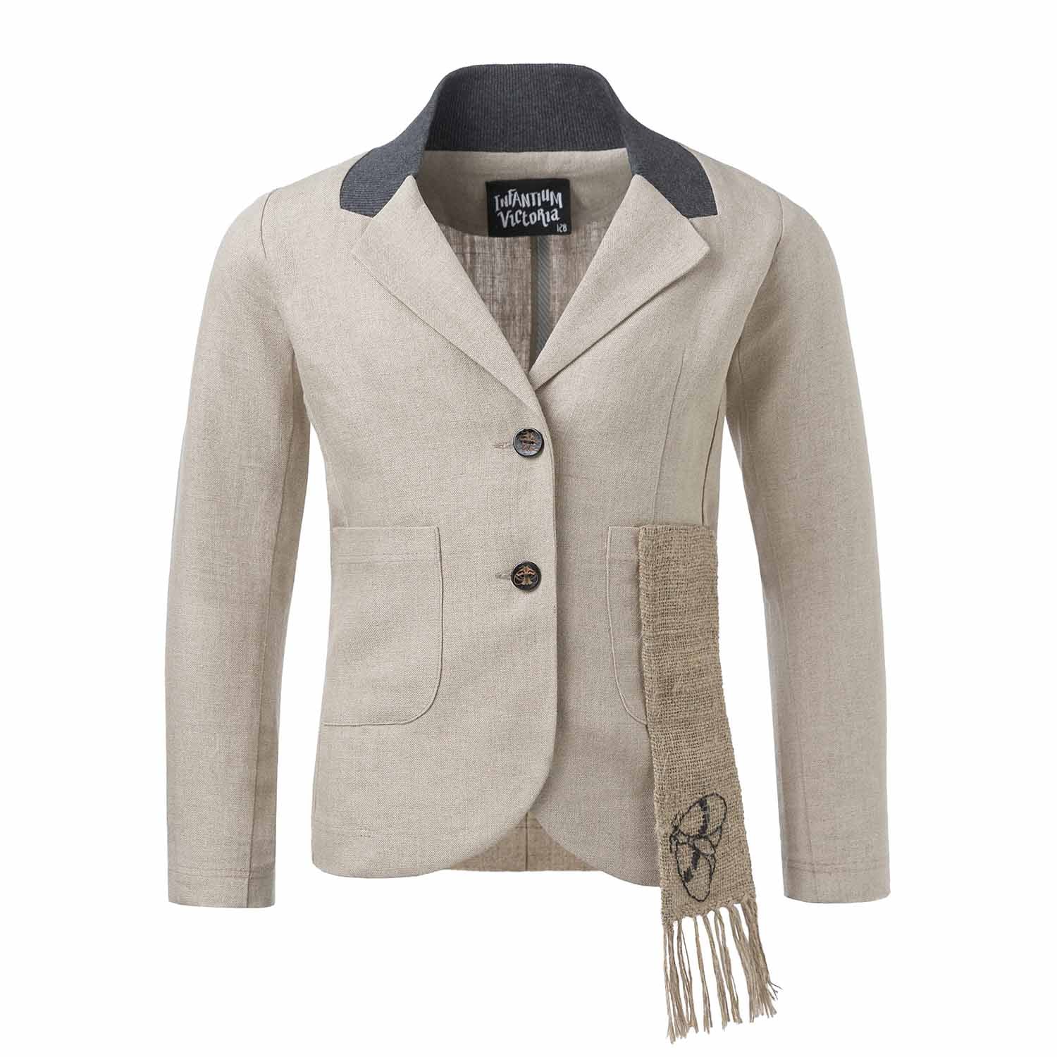 Kids' Linen Jacket with Hemp Sash-0