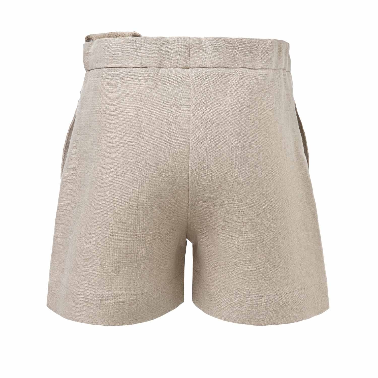 Kids' Linen Shorts with Hemp Sash-1