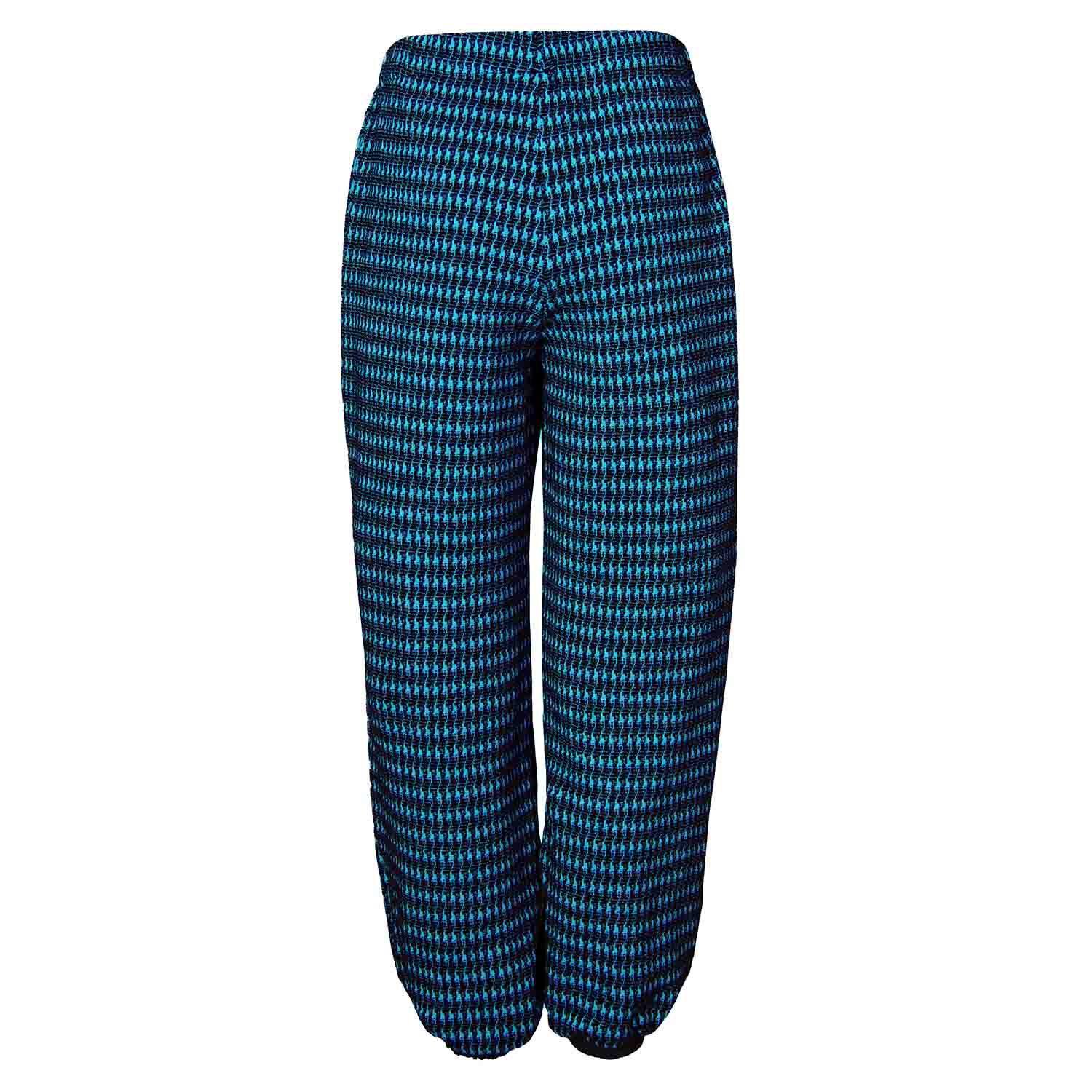 Black and Blue pied de poule Kids Pants with Knee Patches-1