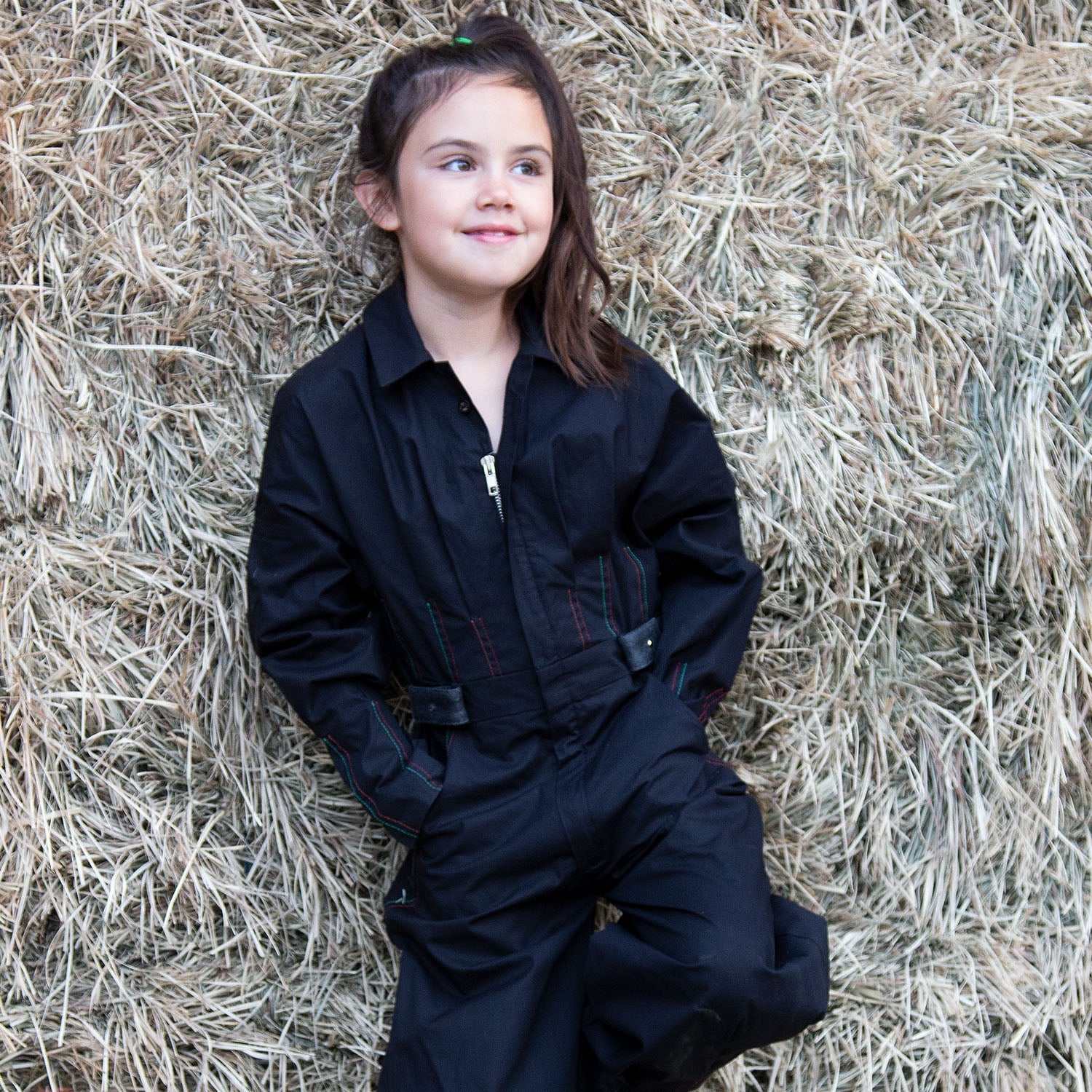 Black Boiler Suit for Kids-1