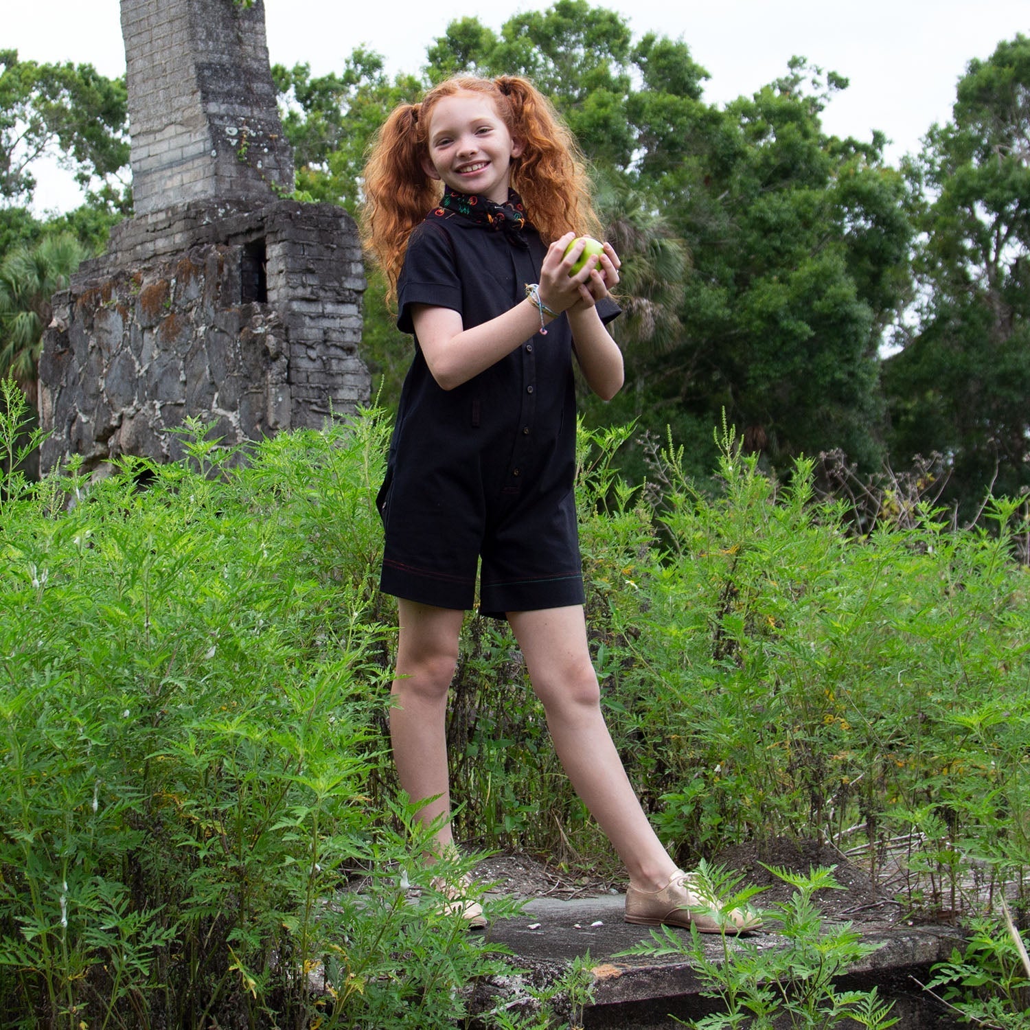 PRELOVED Black Playsuit with Cape, 16 yrs-2