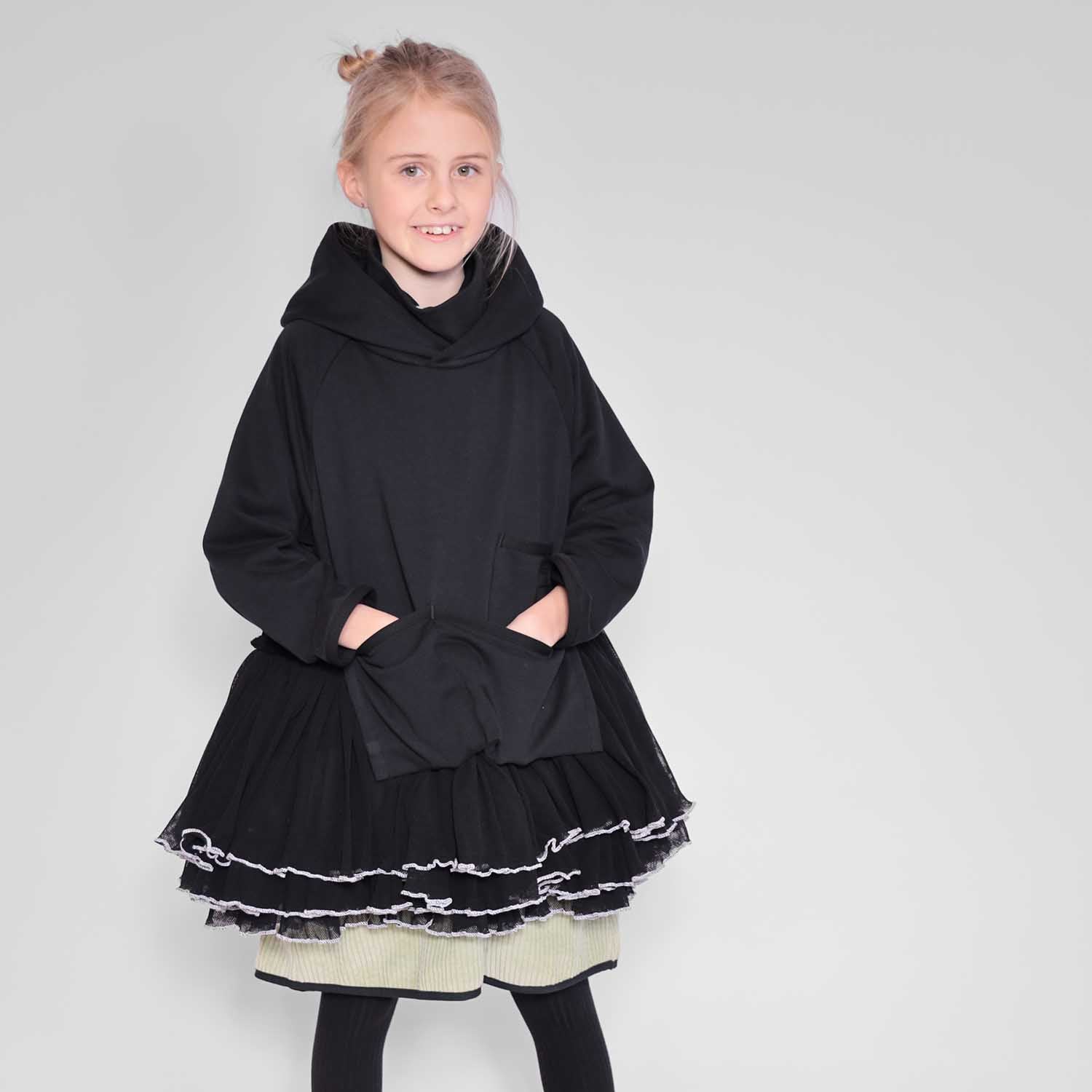 Black Designer Hoodie for Kids-1