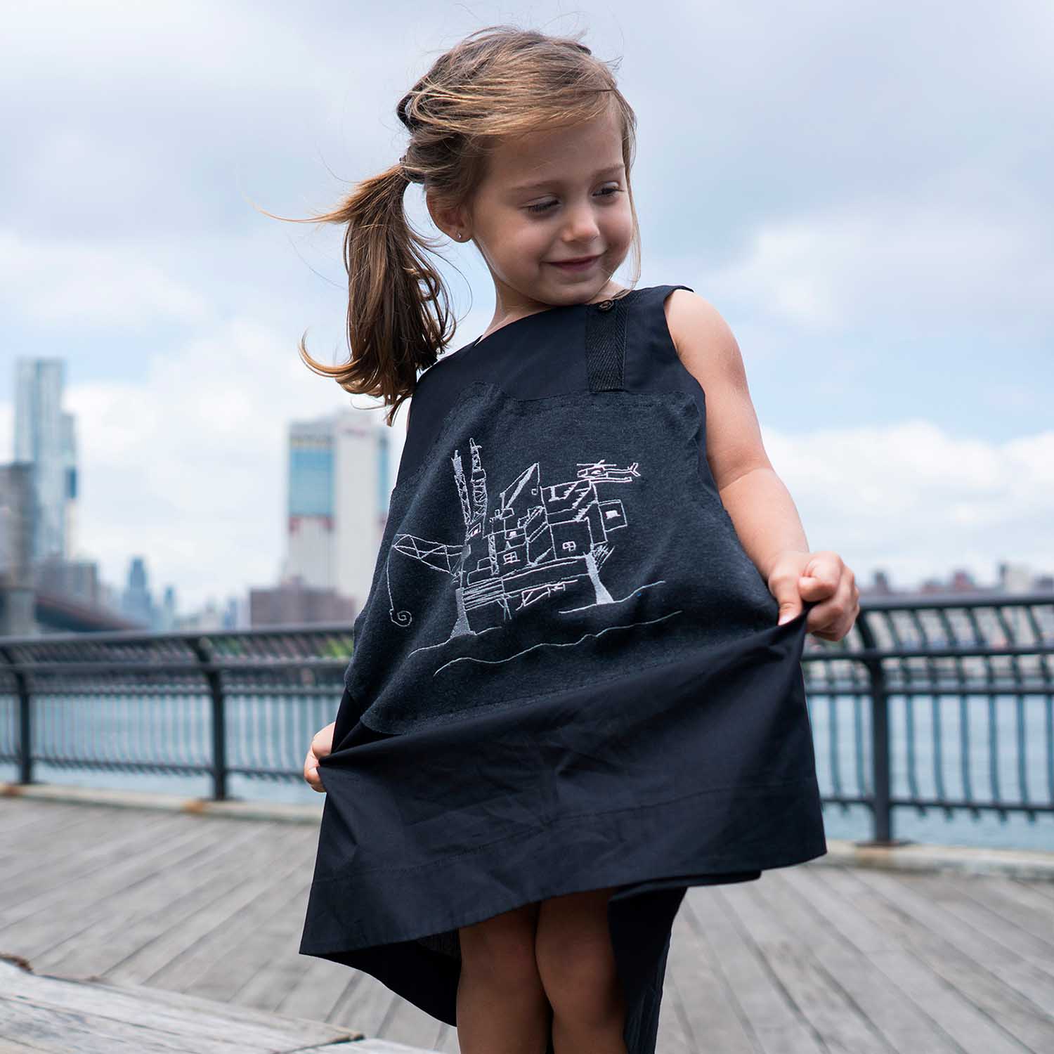 Black Trapeze Dress-2