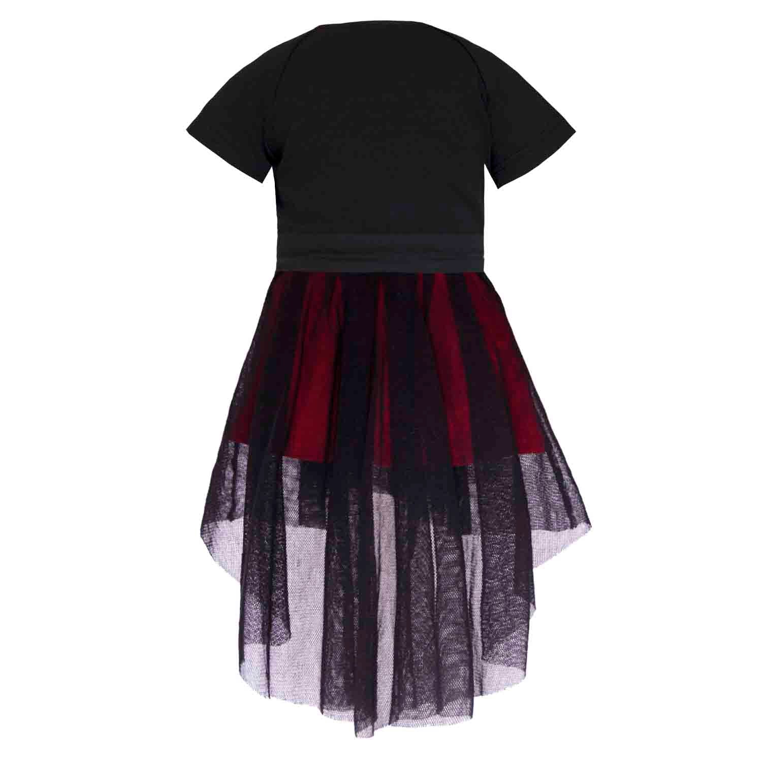 Baby Black Dress with Red Underskirt and Tulle-2