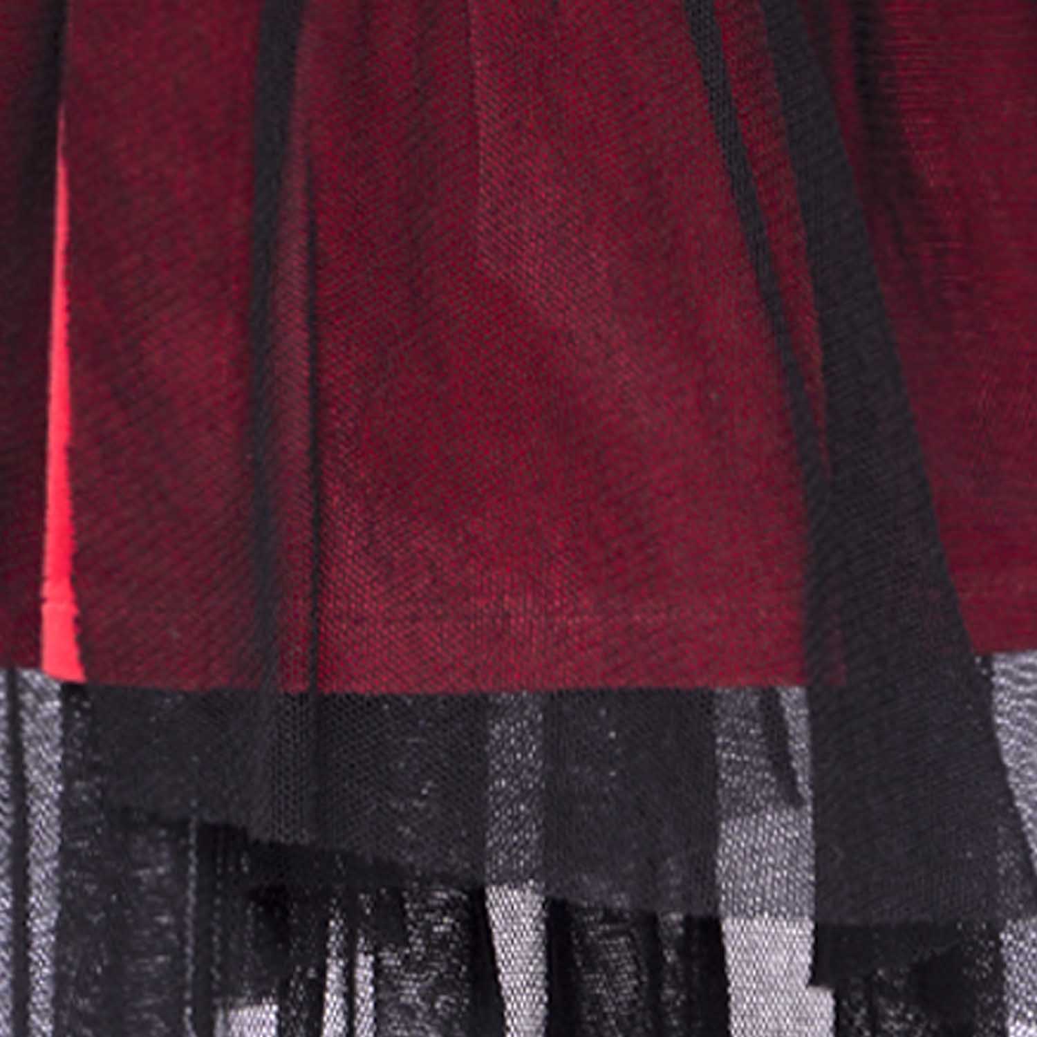 Baby Black Dress with Red Underskirt and Tulle-1